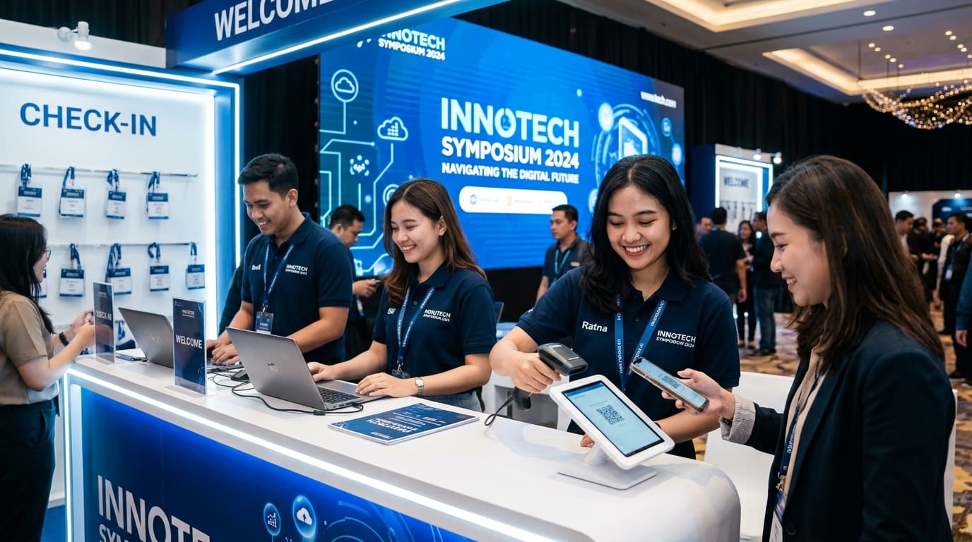 Tim Matik Event di meja registrasi
